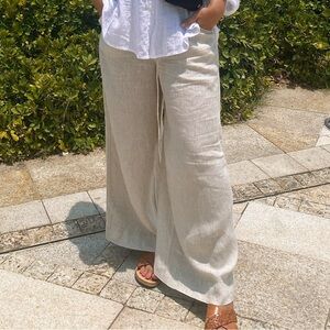 Oysho 100% Linen Pants